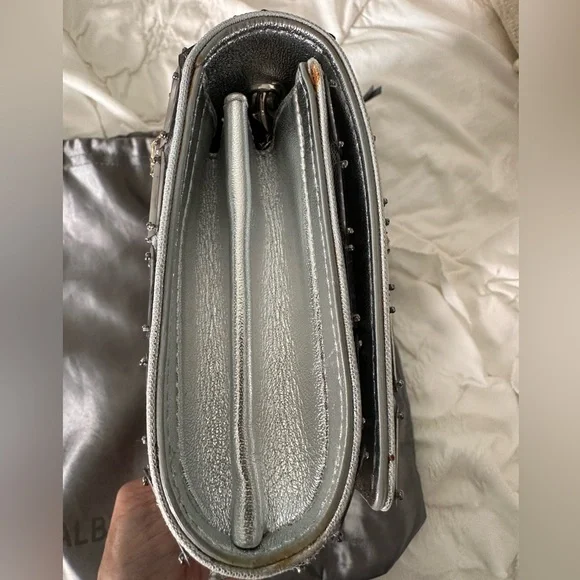 Alberta Ferretti Silver Crystal Embellished Chain Crossbody - Picture 2 of 10